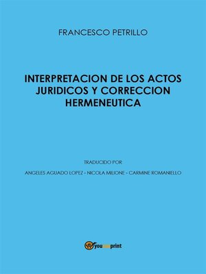 cover image of Interpretación de los actos jurídicos y corrección